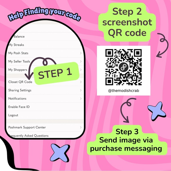 Custom QR Poshmark Closet Fluffy Pom Pom Keychain - Picture 8 of 8